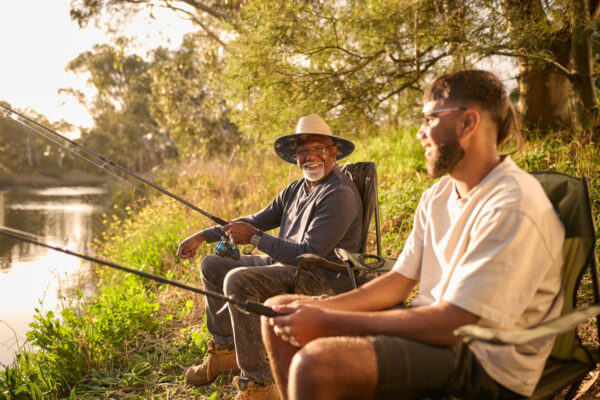 Two First Nations men fishing