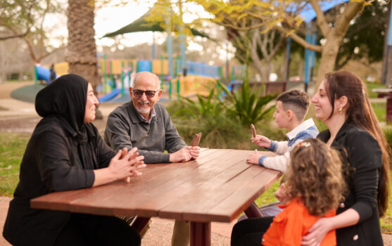 An Arabic family at the park